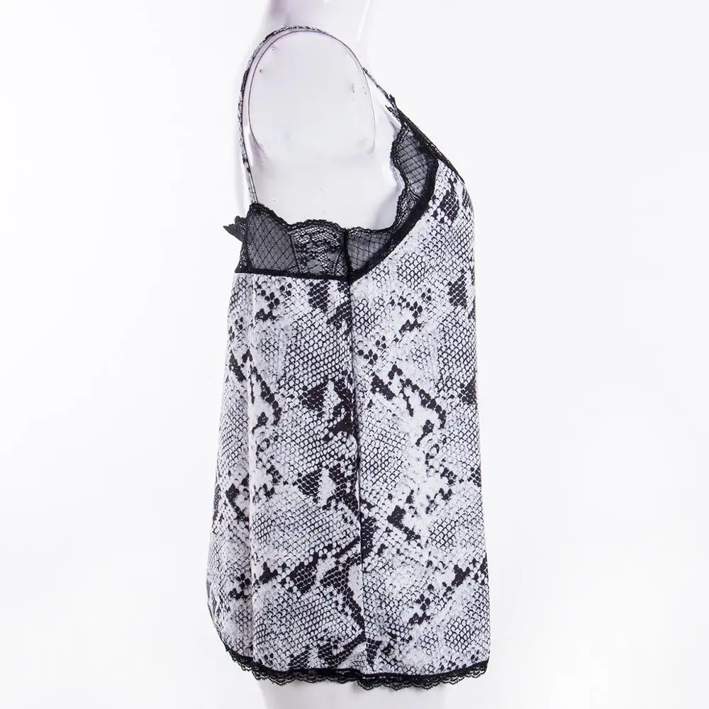 Сексуальный женский леопардовый топ без рукавов с принтом змеиной кожи