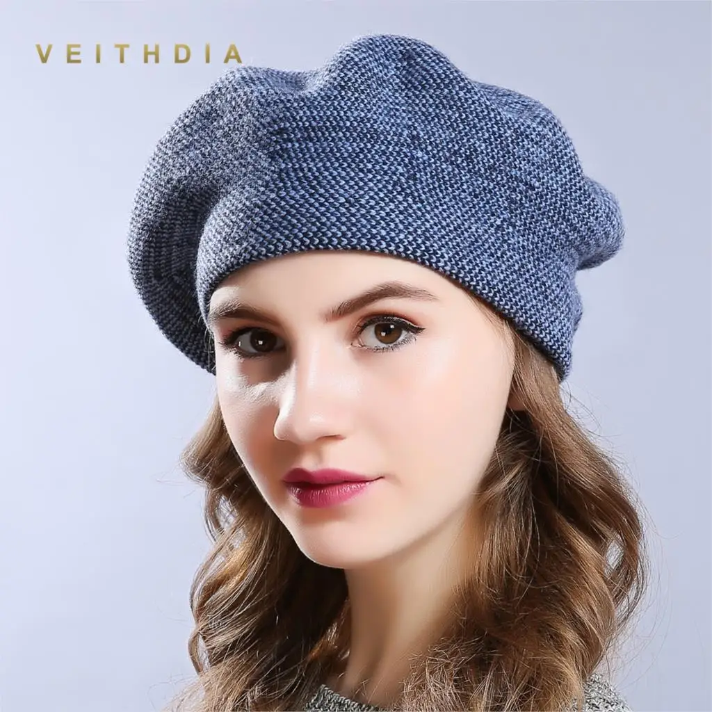 VEITHDIA новинка зимние шапки береты 2019 шерсть кашемир женские теплые брендовые