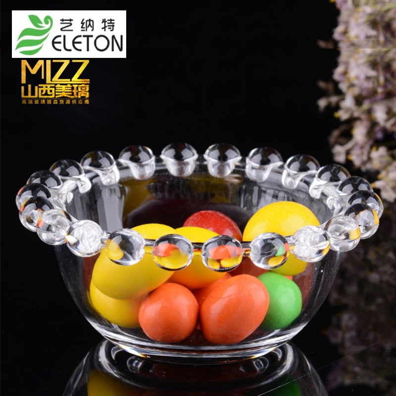 Стеклянная миска с бусинами ELETON оригинальная посуда сочетанием блюдо для