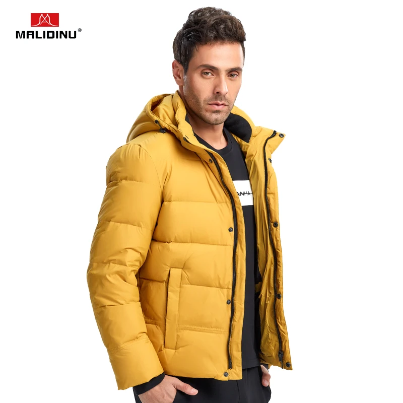MALIDINU 2022 Men Down Jacket Winter Down Coat Brand Thick Warm Jacket Men Winter Down Parka Detachable Hood Big Size Outwear