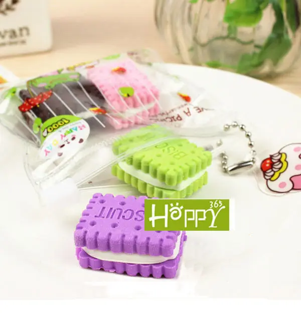 Комплект из 4 предметов новинка милые еды резиновый ластик для карандаша