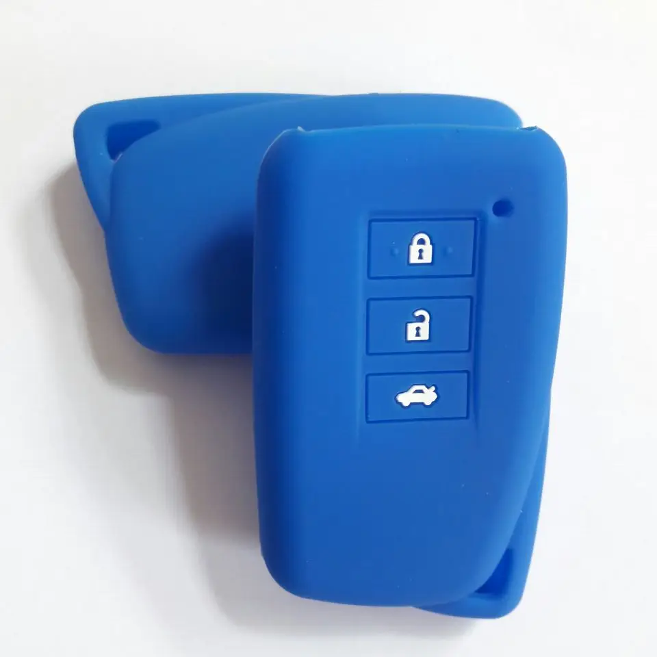 3btns blue Кремния брелок Smart Remote случае куртка резиновый держатель для Lexus IS ES GS NX GX RX LX RC 200 250 300 350 Автозапуск аксессуар - Название цвета: 3btns blue