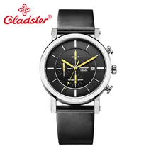 Gladster модные повседневные мужские часы с сапфировым кристаллом