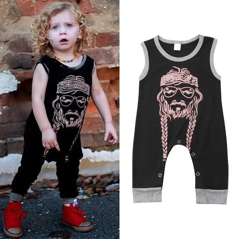 0-24M Cute Newborn Baby Girls Sleeveless Princess Girl Print Cotton Romper Jumpsuit Outfits Clothes | Детская одежда и обувь