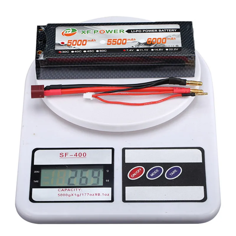 High Quality Reachargeable Lipo Battery XF Power 7.4V 5000mAh 2S 30C T Plug Hardcase Pack Unconnected For RC Model | Игрушки и хобби