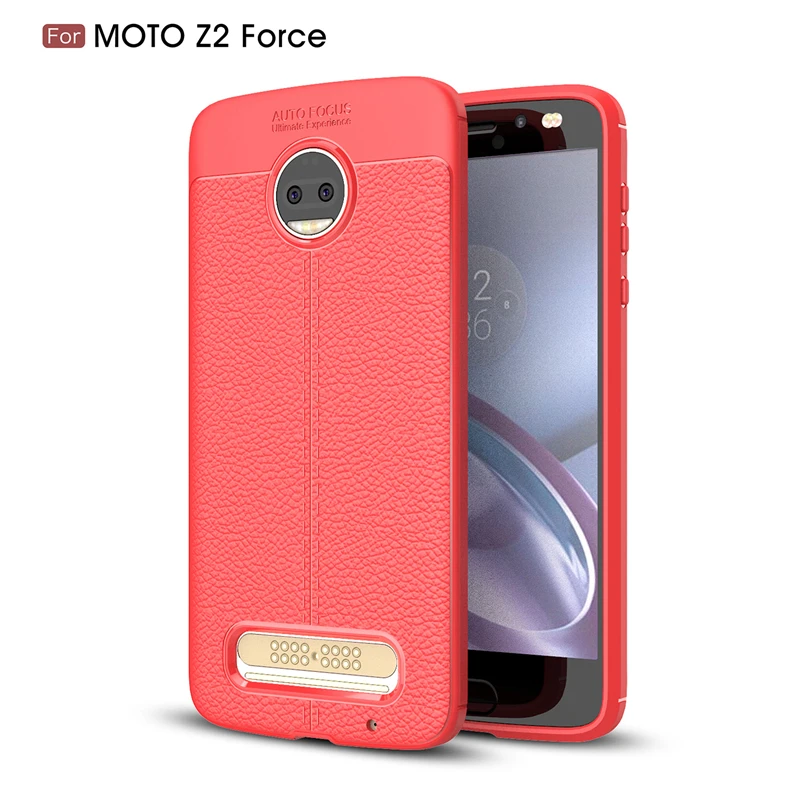 For Motorola Moto Z2 Force Case Cover Soft Silicone Leather Shockproof Bumper TPU Back Phone |