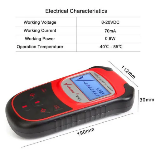 V checker V303 EOBD OBD2 сканер неисправности двигателя автомобиля|Детали и аксессуары для