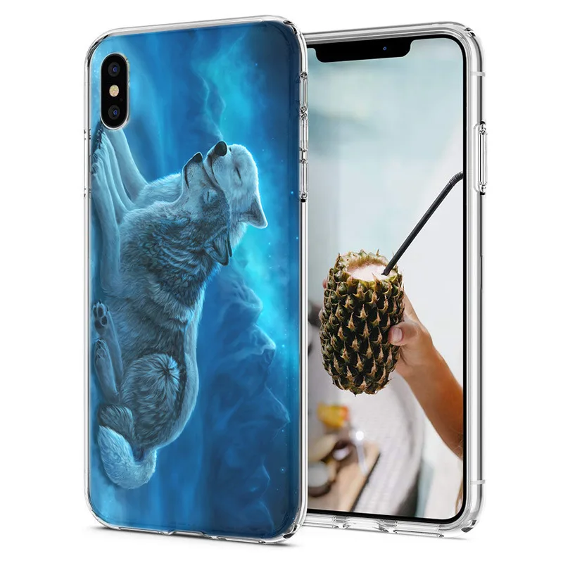 Soft Phone Case For iPhone X XS XR Covers TPU Colorful landscape leaf Drawing Pattern Fundas iPhone6 Max M047 |