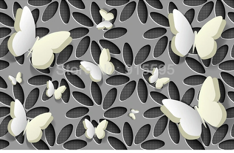3D Stereoscopic Self-adhesive Butterfly Flower Sticker Mural Modern Living Room Sofa TV Background Decor Wallpaper Waterproof