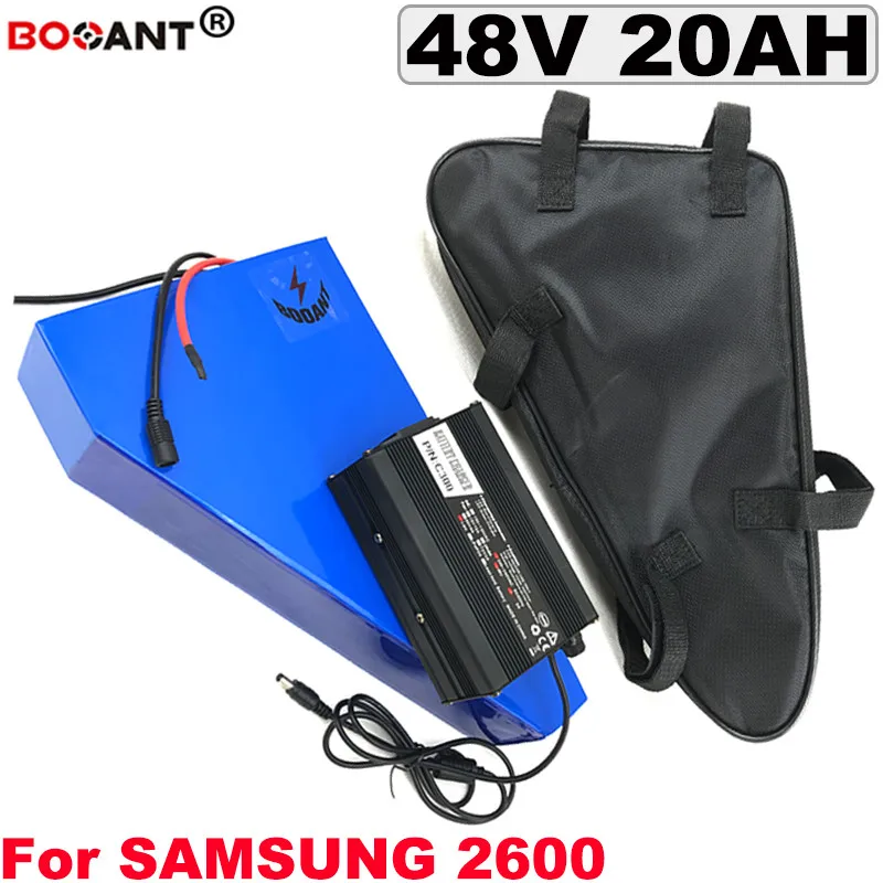 For SAMSUNG 2600 48 V 20AH 1500 W треугольник e-велосипед литиевая батарея 13 S 48 V Электрический аккумулятор для велосипеда для samsung 30B 18650 ячейка с 5А зарядное устройство - Цвет: For SAMSUNG 2600