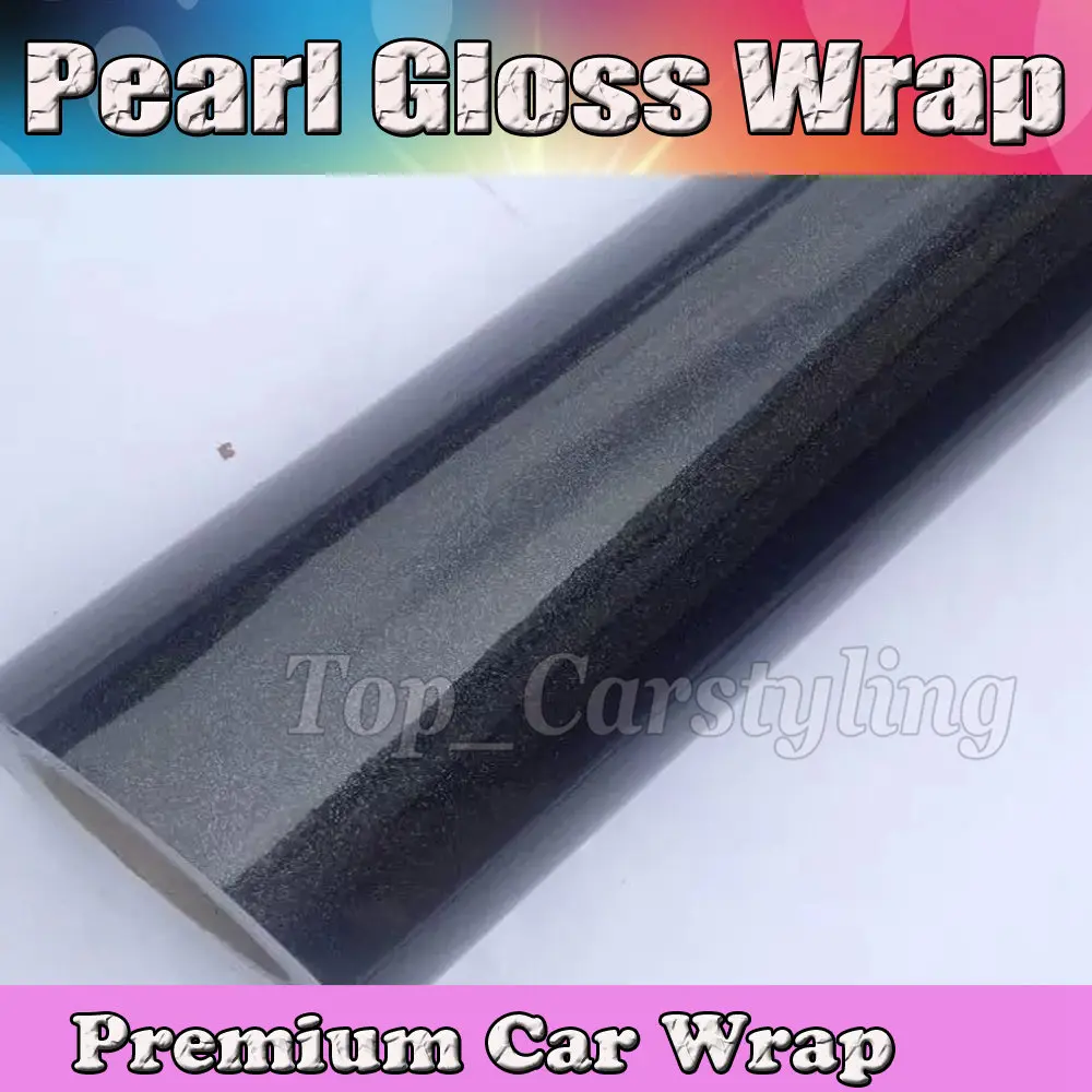 Глянцевая перламутровая черная металлическая виниловая автомобильная пленка