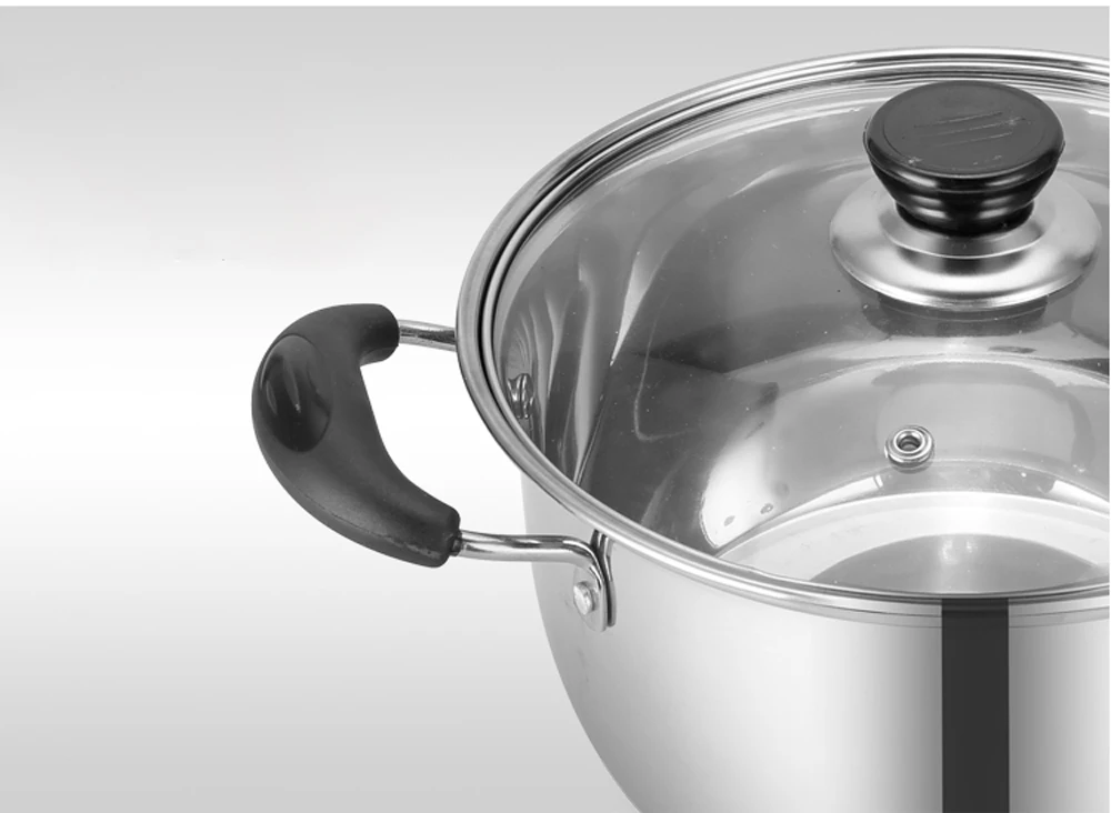 Кастрюля из нержавеющей стали 1.5L-4L с двойным дном, кастрюля для супа, немагнитная кухонная посуда, универсальная посуда с антипригарным покрытием
