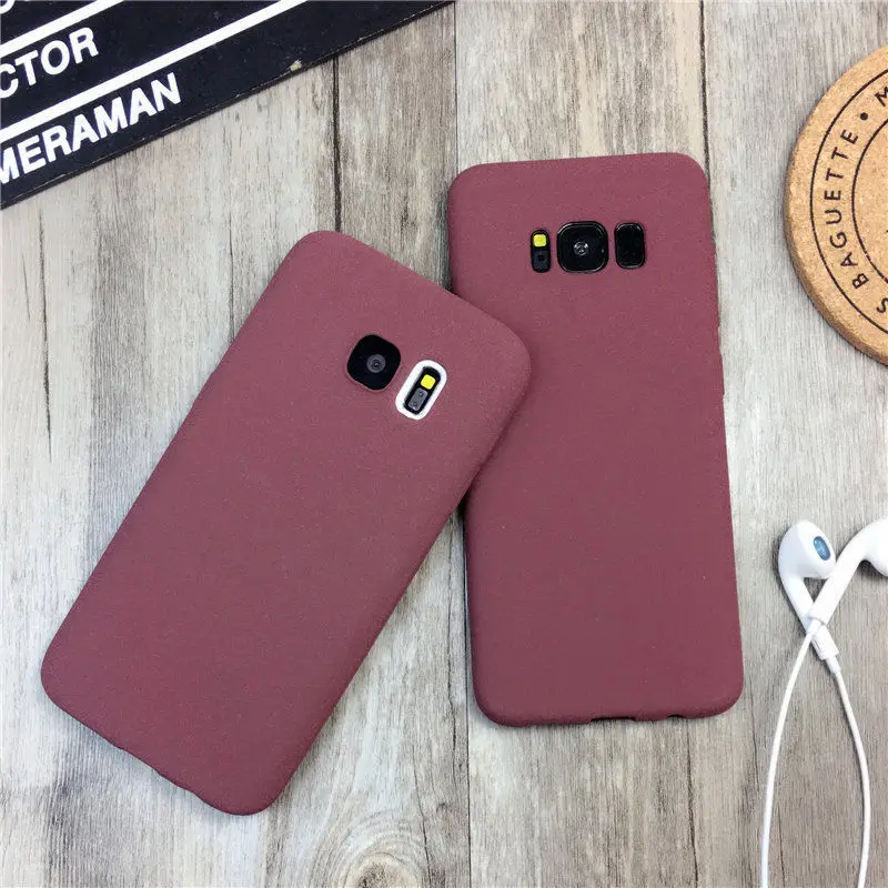 Wine Карамельный цвет плюшевая текстура чехол для iPhone X 10 8 Plus для Samsung S8 Plus Nokia 6 8 для LG G6 OnePlus5 для huawei P8 P9 P10 Lite - Цвет: Wine