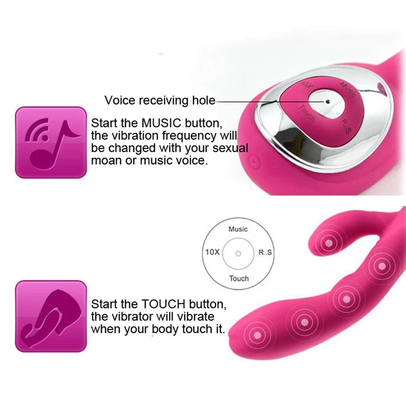 Легко Любовь USB перезаряжаемые голос и музыка анализатор кожи 10 скоростей G спорт