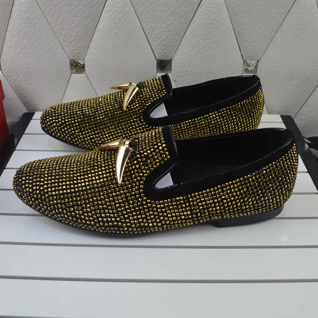 Туфли мужские леопардовые без застежек с блестками | Обувь