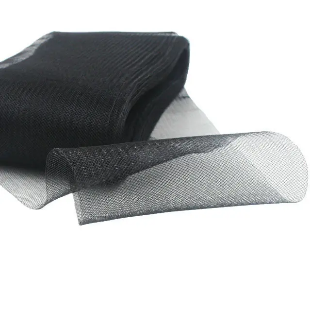 

8'' 20cm CRINOLINE FASCINATOR FLEXIBLE SINAMAY Horsehair Mesh Organza Fabric Millinery Triming Rigelin 60yard/lot