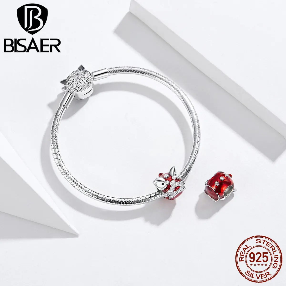 BISAER,, серебряные бусины 925 пробы, танцующий Лев, серебряные амулеты, подходят для женщин, амулеты, браслеты, сделай сам, ювелирные аксессуары EFC086