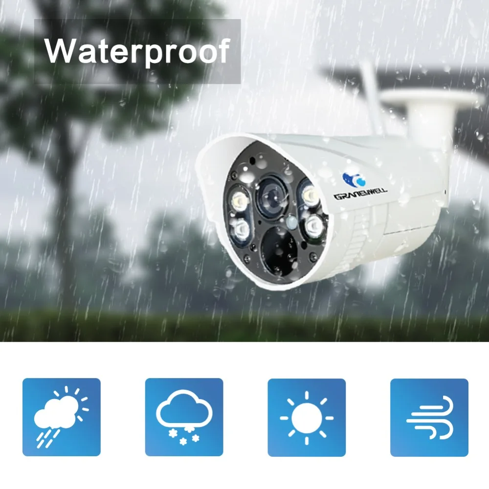 Ip-камера Graneywell Wifi 1080P 2MP Outdoot IR 50m Smart Color с ночным видением беспроводная ip-камера
