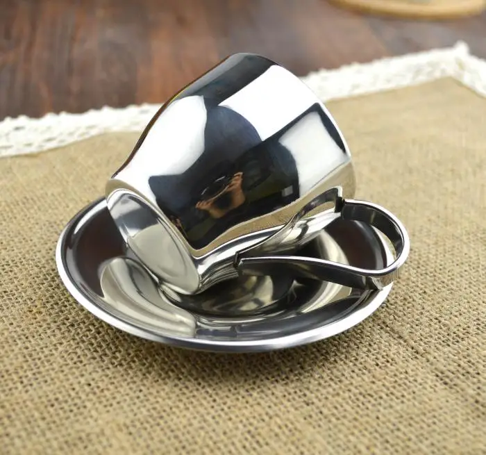 Европейский стиль высокое качество нержавеющая сталь кофейная чашка и блюдце