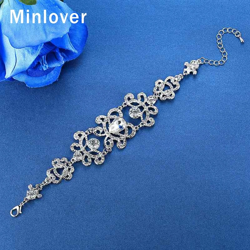 Minlover Модный свадебный браслет для женщин Золотой/синий цвет каплевидный