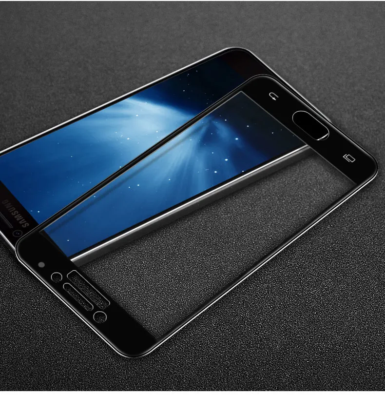 Закаленное стекло с полным покрытием для Samsung Galaxy C7 Pro 2 шт. защитная пленка экрана