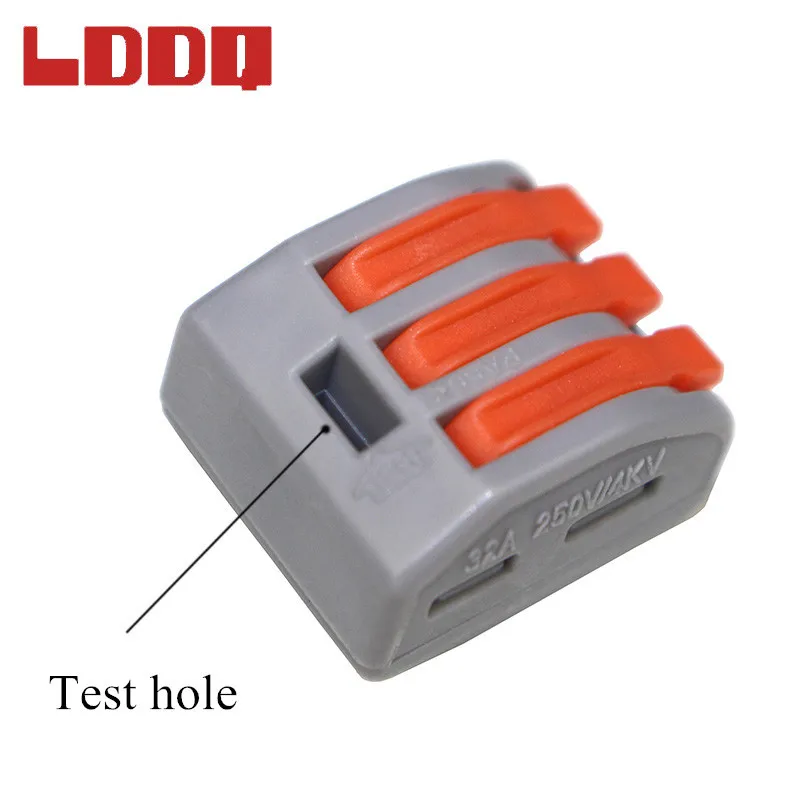 LDDQ 100PCS PCT213 Connector Universal Compact Wire Wiring Connectors 3 Pin Conductor Terminal Block Level AWG 28-12 | Обустройство