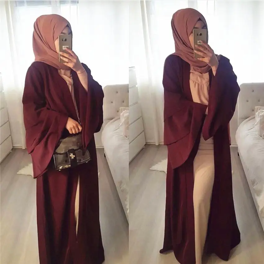 "Мусульманское платье-абайя с каскадными оборками для взрослых, Арабская Малайзия, Рамадан, мусульманская служба поклонения, абайя с поясом ..."