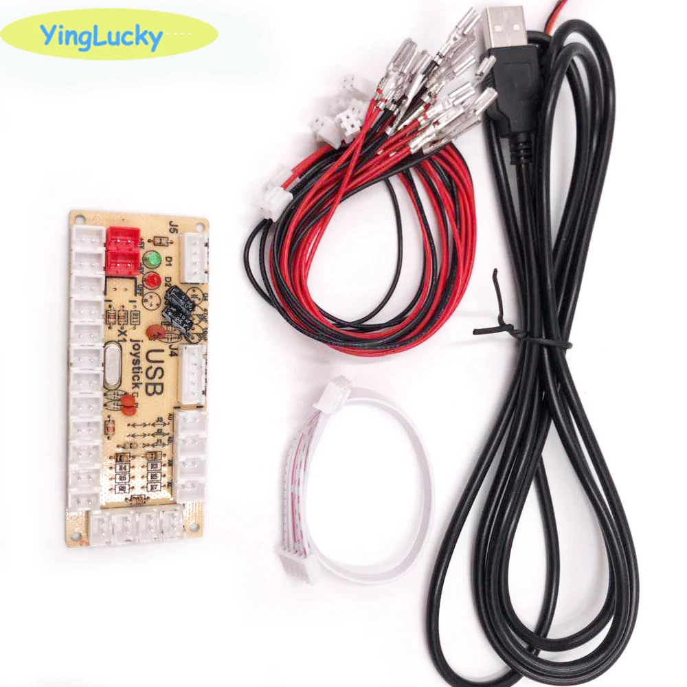 1X Zero delay -2.8mm 2 игрока ноль задержка аркадная DIY комплект USB энкодер ПК к джойстику для 4way и 8way ZIPPY джойстик и кнопка 4,8 мм - Цвет: 1X Zero delay -2.8mm