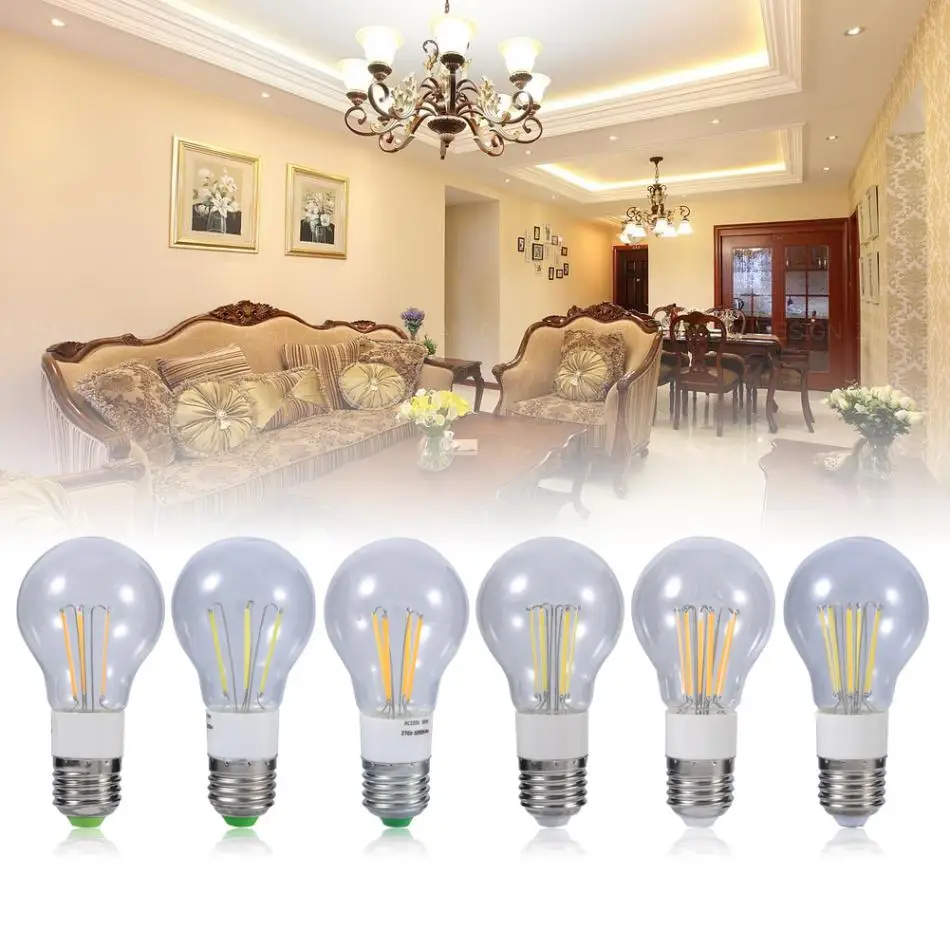 E27 светодиодный лампы 12V 3 W/4 W/6 W Холодный/теплый белый свет COB Светодиодный лампа накаливания 360 градусов нерегулируемая яркость светильник Лампада светодиодный потолочный светильник