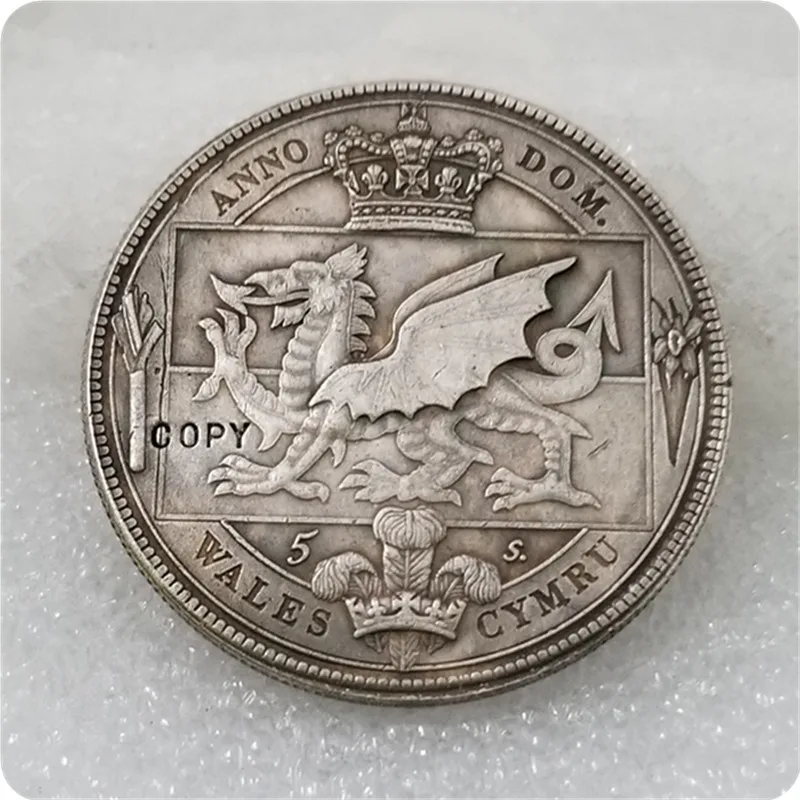 Британская Корона 1887 монета Уэльса серебряная копия бесплатная