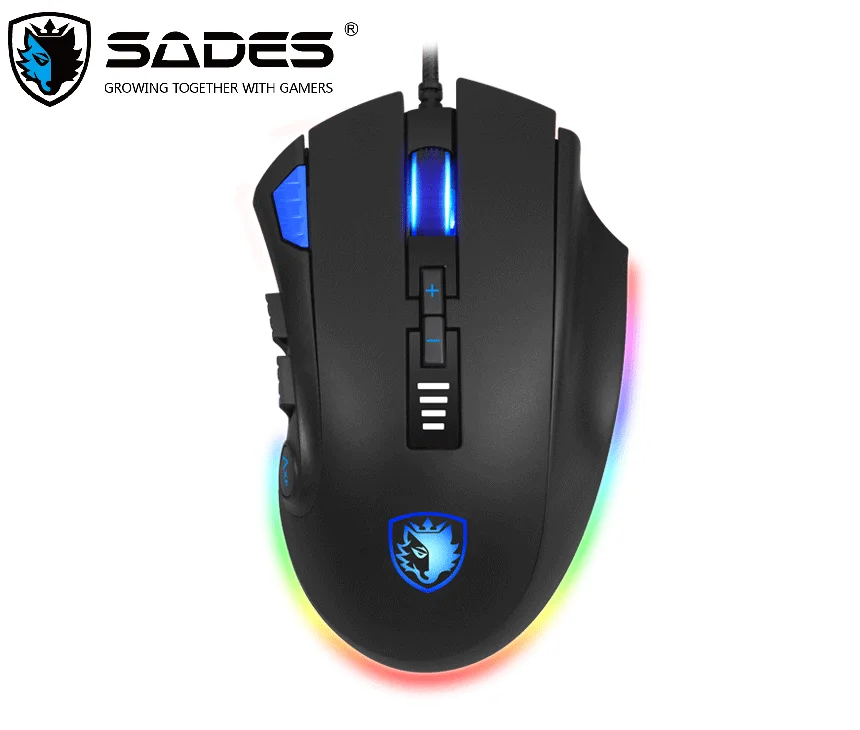 

Проводная игровая мышь SADES S12 Axe, оптическая RGB-мышь с 12 кнопками для игроков FPS и MOBA