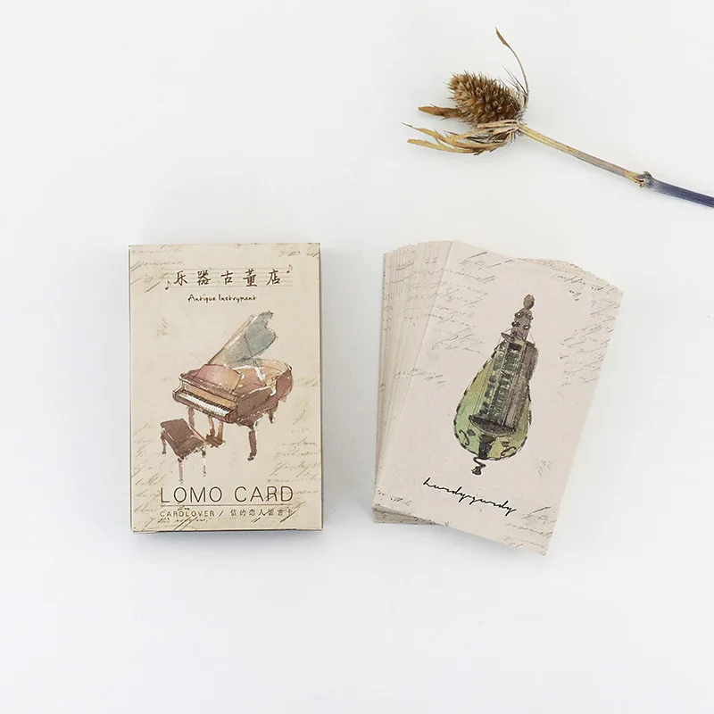 28 sheets/Set Retro Musical instrument Mini Lomo Postcard /Greeting Card/Birthday Letter Envelope Gift Card Message | Канцтовары для
