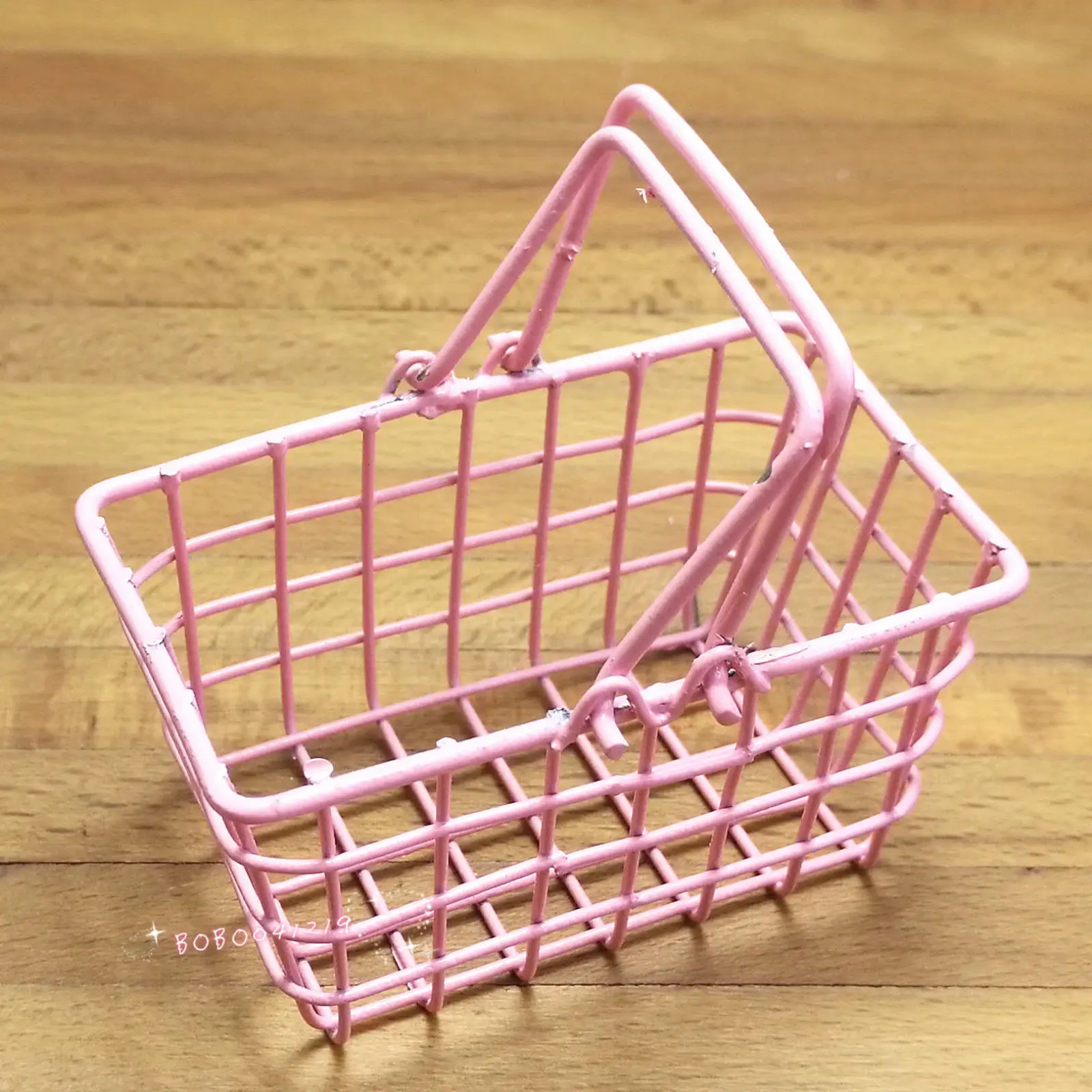 Кукольный домик миниатюрная 1:6 игрушка розовая металлическая корзина для