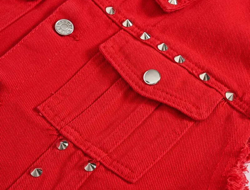 Mcikkny Men's Punk Denim Vest Fashion Rivet Jeans Waistcoats Male Sleeves Jackets Size M-5XL | Мужская одежда
