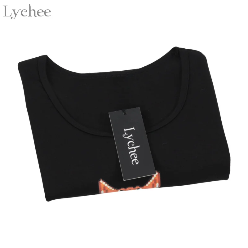 Летняя женская футболка Lychee в стиле Харадзюку Повседневная Свободная с надписью