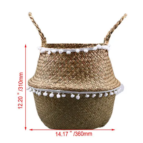 31x36cm-style 1 WHISM недавно водоросли Плетеный цветочные горшки для выращивания плетением и алюминиевым каркасом с украшение в виде цветка ваза в виде корзины домашнее хранилище корзина Декор - Цвет: 31x36cm-style 1