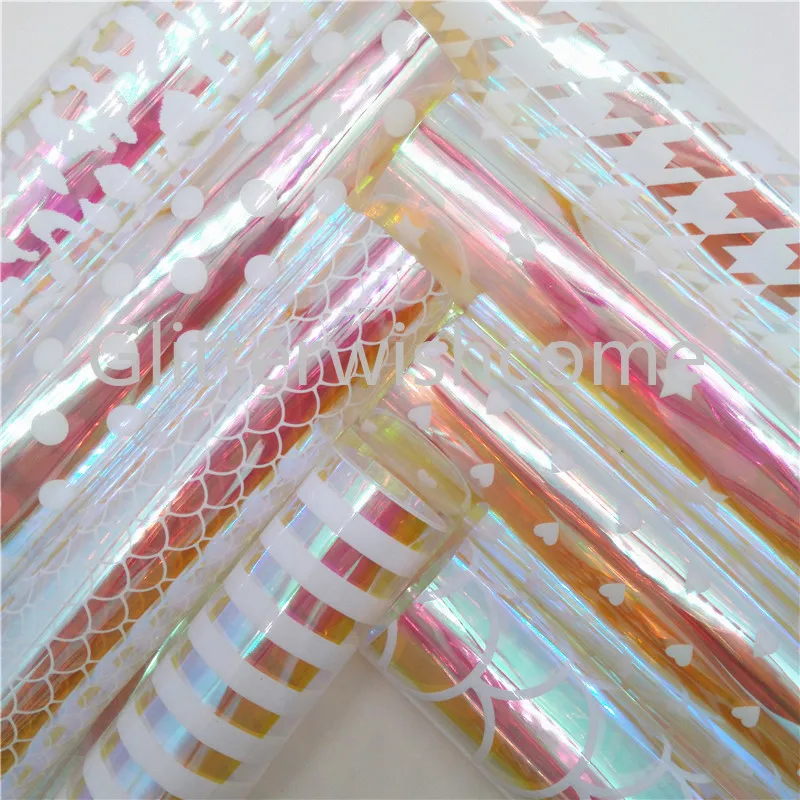 Блестящие прозрачные ТПУ простыни Glitterwishcome 21 х29 см радужные кожаные с