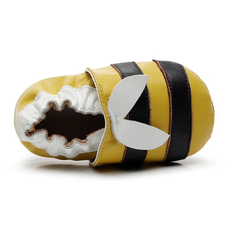Newborn Baby Boy Girl Shoes Cute Little Bee Leather Stitching Anti-slip On 0-2T Toddler First Walkers |
