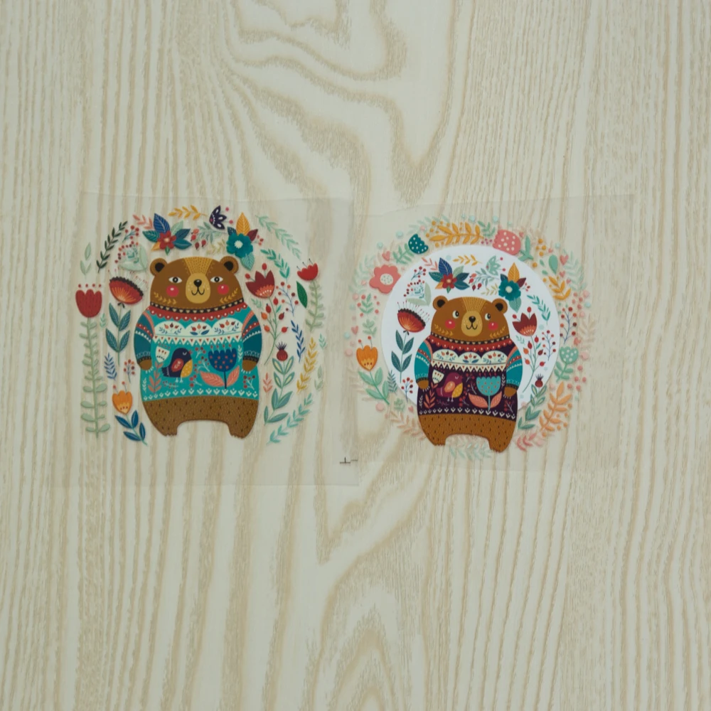 Fghgf с милым медведем из мультфильмов птицы ткань патчи наклейки Дети бытовой