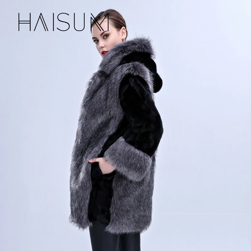 2018 прямые продажи полная юбка однобортный искусственный длинный Новый мех