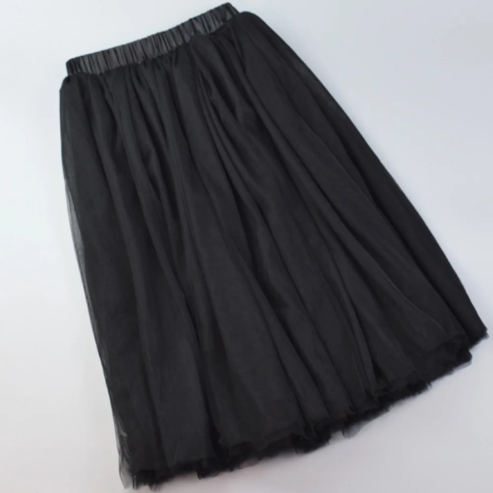 Мягкая фатиновая юбка подружки невесты Женская Пышная с высокой талией Ретро