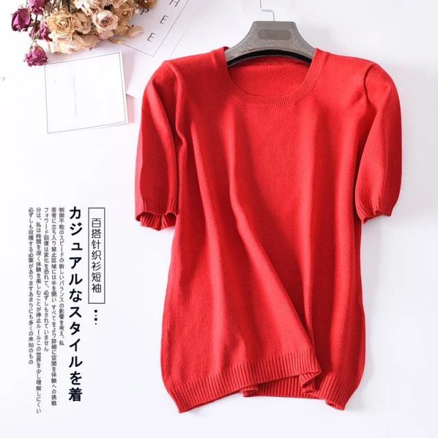 Soft Cashmere Round neck Sweaters and Pullovers for Women Warm Short Sleeve Spring Autumn Fluffy Jumper Female Brand | Женская одежда