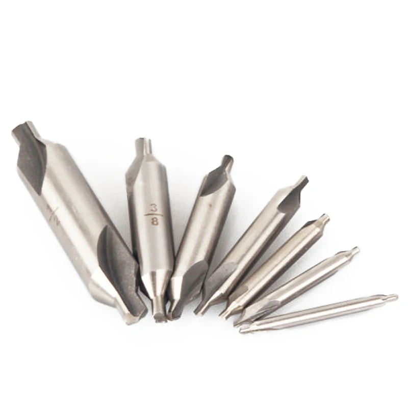 

7 Size Drill and Chamfer Center Spotting Drill Bit Set Combined Countersink Kit