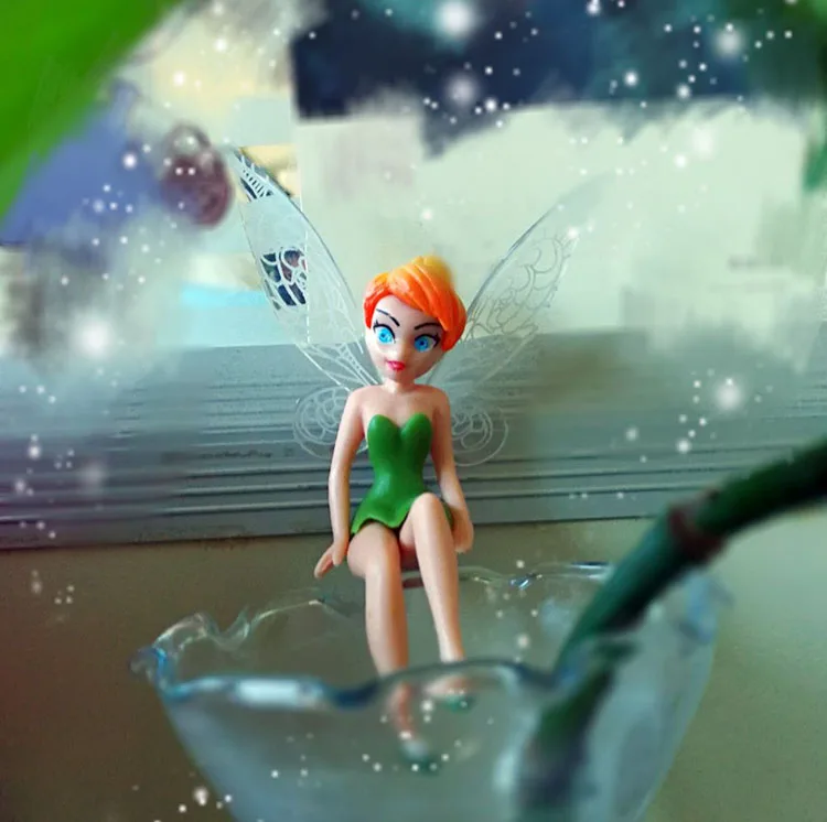 6 шт./компл. с цветочным принтом короткая стрижка фея миниатюрная фигурка