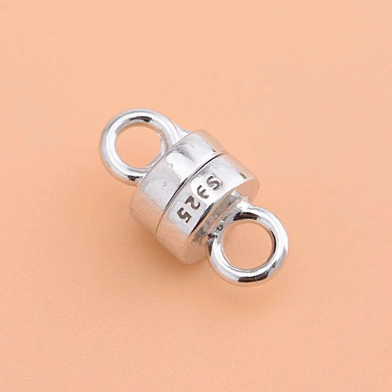 Platinum Plated Настоящие настоящие чистые твердые 925 пробы серебряные магнитные застежки для изготовления украшений Золотая Пряжка из ожерелья с застежкой и браслета фурнитура - Цвет: Platinum Plated