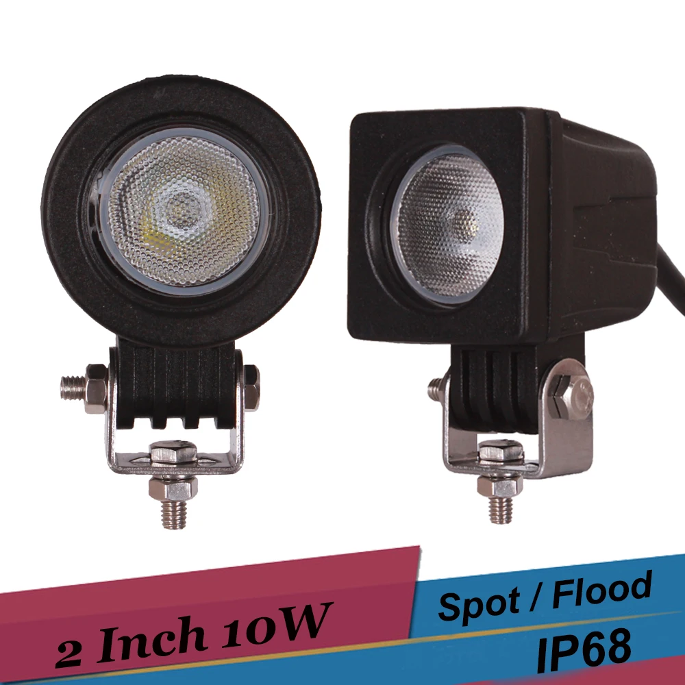 10 Вт 2 дюймовый светодиодный рабочий светильник Автомобильный Обратный Точечный