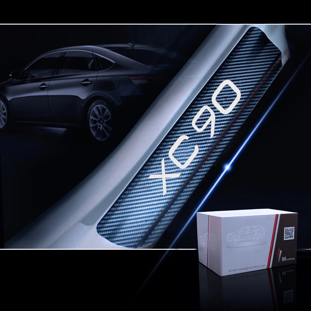 Для VOLVO XC90 порога гвардии дверные пороги Стикеры s Накладка на порог двери 4D