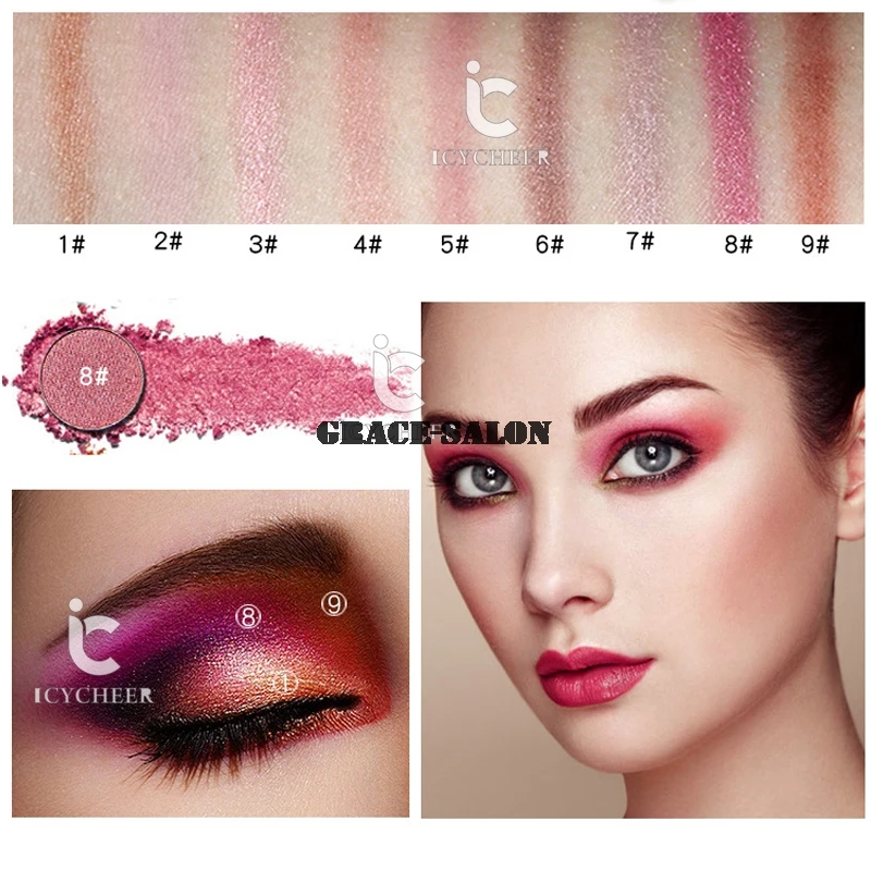 ICYCHEER палитра теней для век 9 цветов матовые алмазные блестящие тени дымчатый