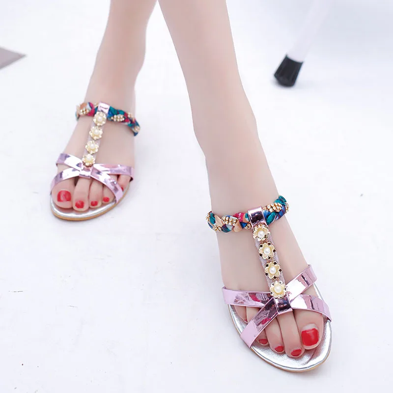 2017 Летние Случайные Тапочки Женщин Плоским пятки Моды Клин Дышащий Цветок обувь