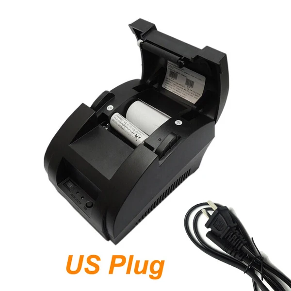 Black and US Plug IssyzonePOS термопринтер Мини 58 мм USB POS недорогой чековый принтер для супермаркета ресторана I58TP04 принтер логотипа ESC/POS - Цвет: Black and US Plug